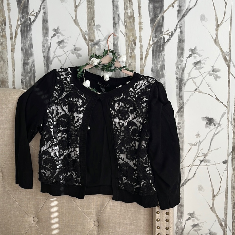 Cropped Black Cardigan